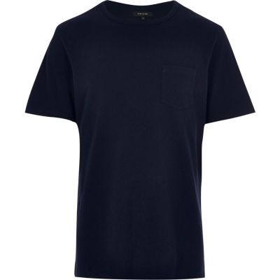 Dark blue chest pocket t-shirt